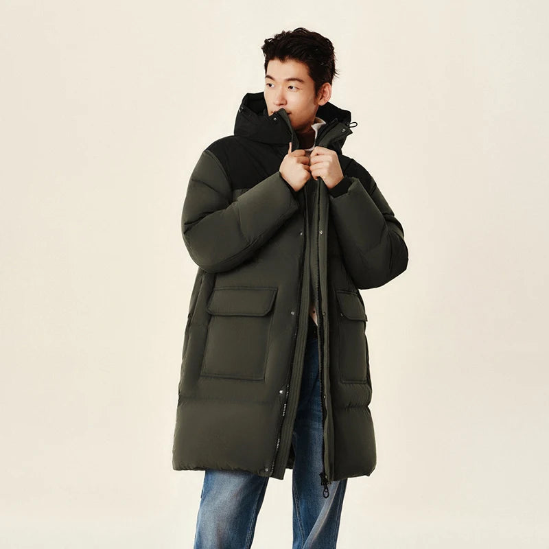Jacket Men Thick Outerwear Long Length Winter Clothing