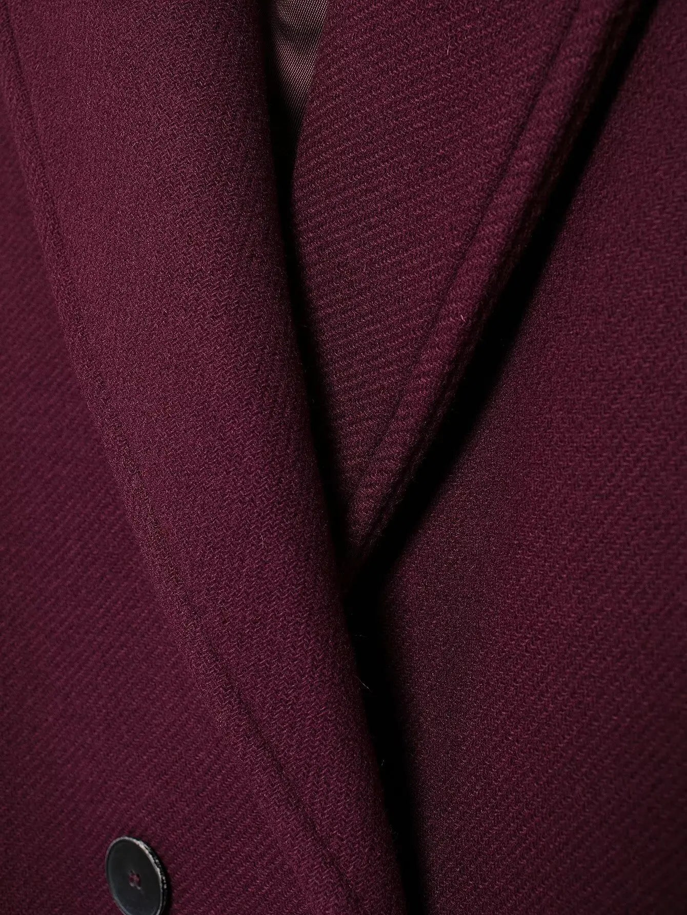 Burgundy Woolen Coat Double Breasted Long Sleeve Lapel Blends Jacket Autumn Winter High Street Outerwear Women Fashion