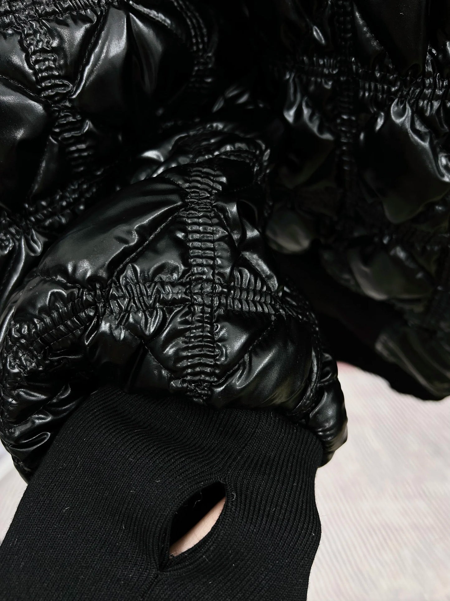 Solid Color Glossy Down Jacket for Men – Retro Rhombus Design, Thickened Winter Coat