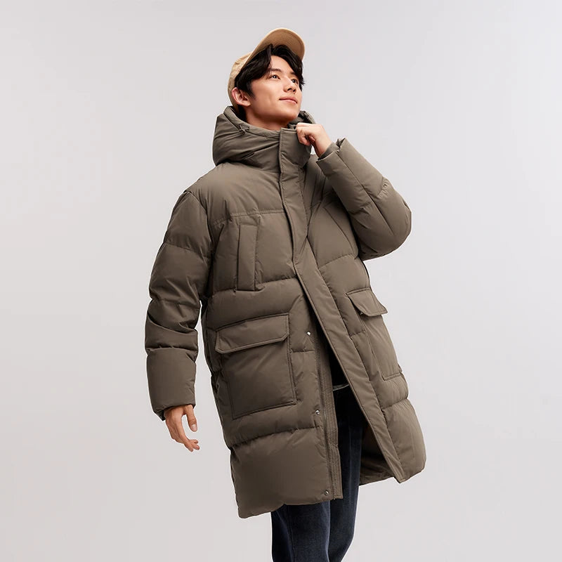 Jacket Men Thick Outerwear Long Length Winter Clothing