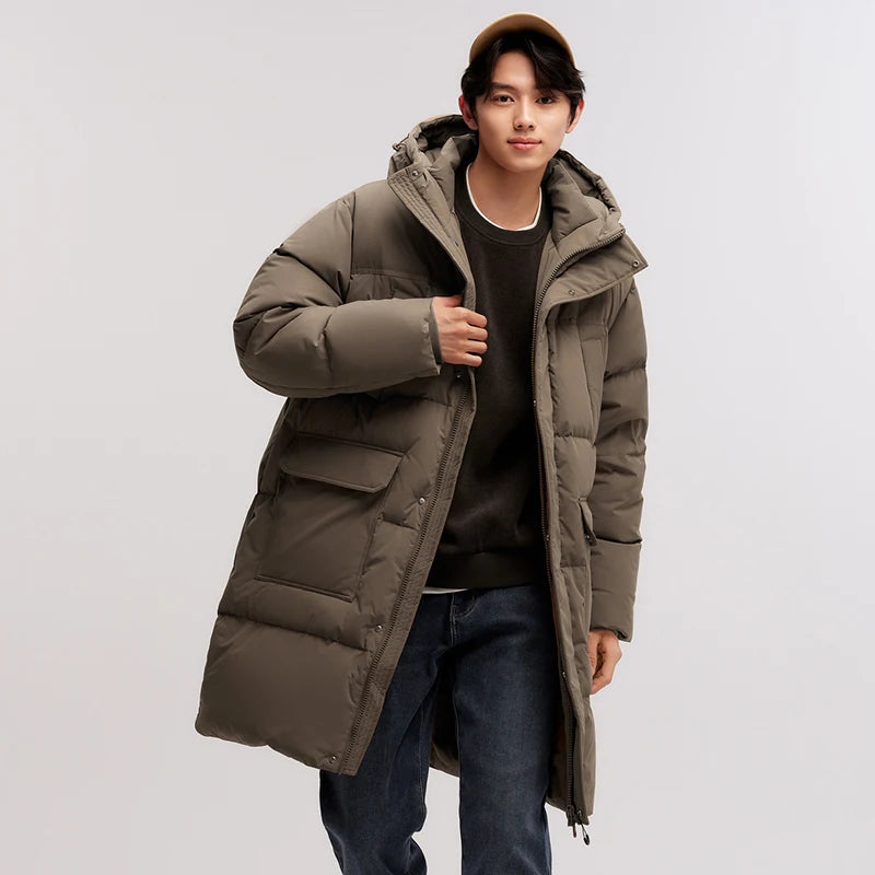 Jacket Men Thick Outerwear Long Length Winter Clothing