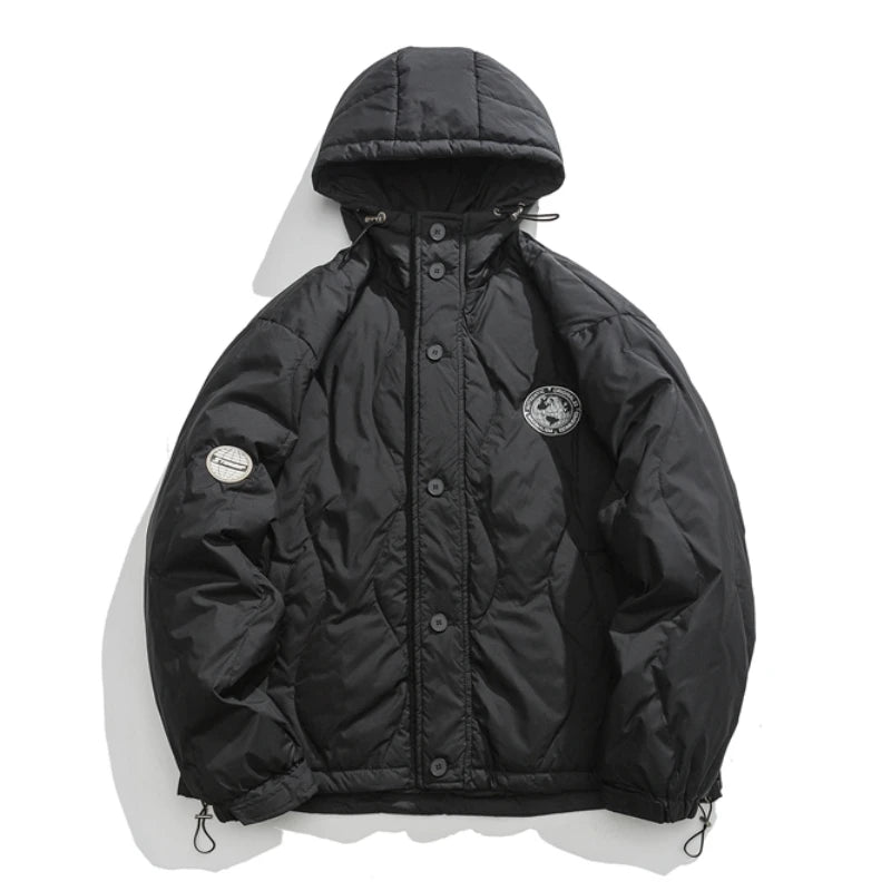 Down Jackets Unisex Winter Casual Jacket Coat Windproof Oversized Hip Hop Streetwear Black Waterproof Jackets