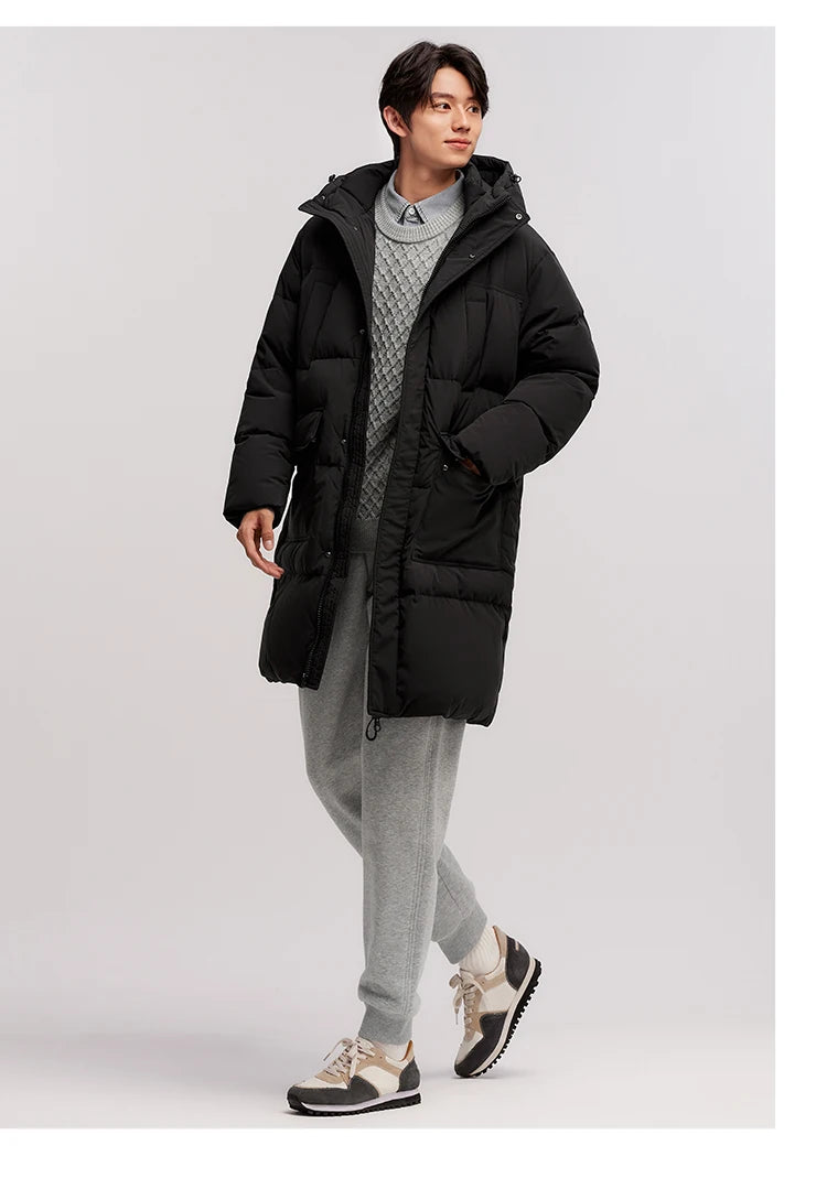 Jacket Men Thick Outerwear Long Length Winter Clothing