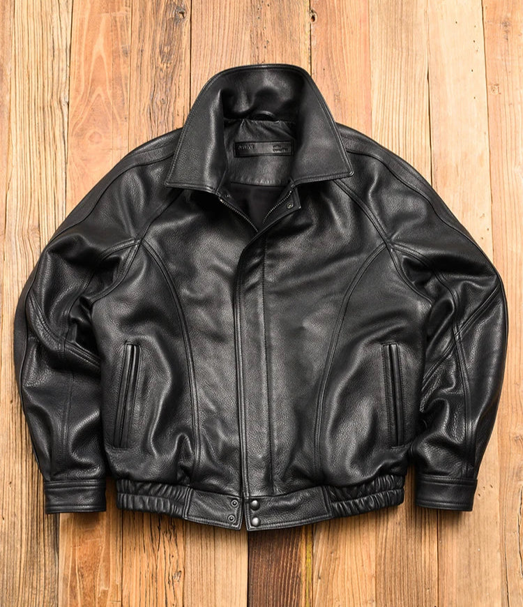 Mauroicardi Spring Autumn Cool Handsome Black Hard Pu Leather Jacket Men Zipper Luxury Designer American Vintage Clothes 2024