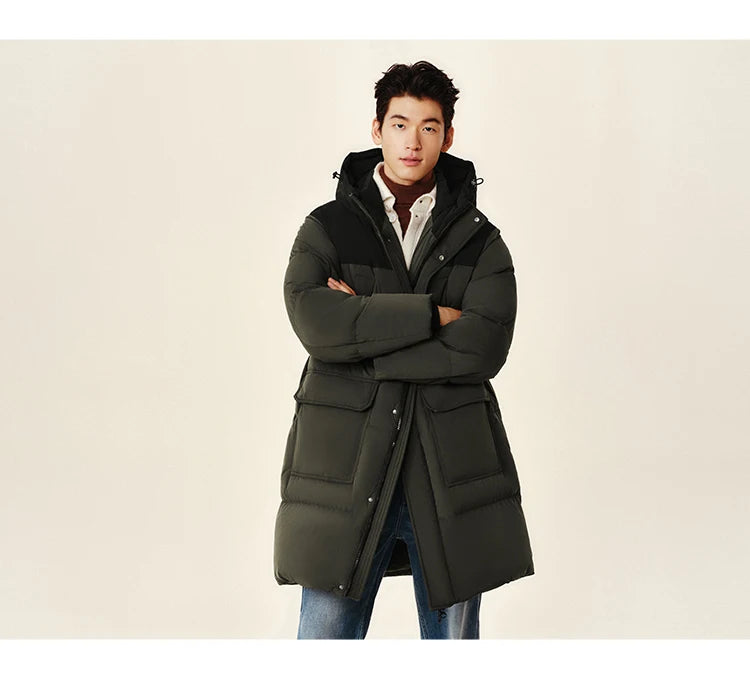Jacket Men Thick Outerwear Long Length Winter Clothing
