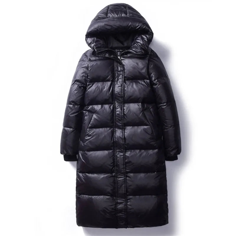Down Cotton Winter Jackets Women's Clothing Long Parkas Slim Hooded Warm Winter Coats Female Black Overcoats V1162