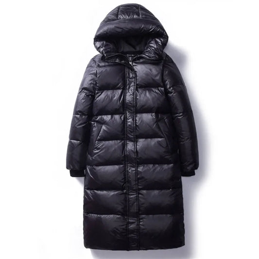 Down Cotton Winter Jackets Women's Clothing Long Parkas Slim Hooded Warm Winter Coats Female Black Overcoats V1162