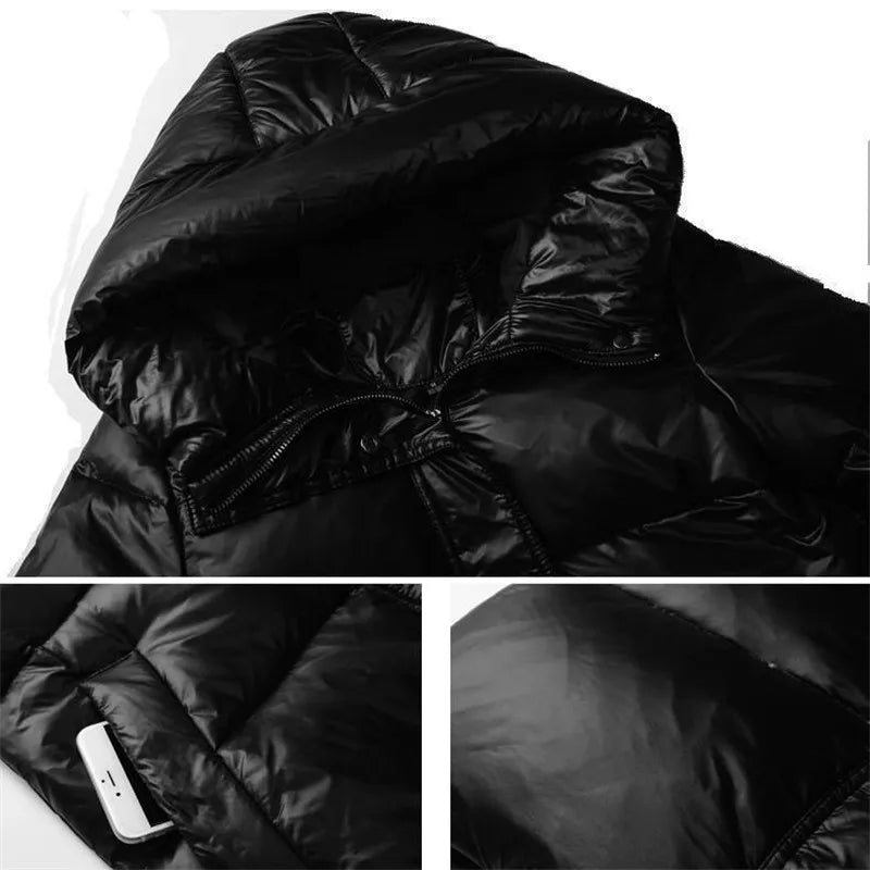 Down Cotton Winter Jackets Women's Clothing Long Parkas Slim Hooded Warm Winter Coats Female Black Overcoats V1162