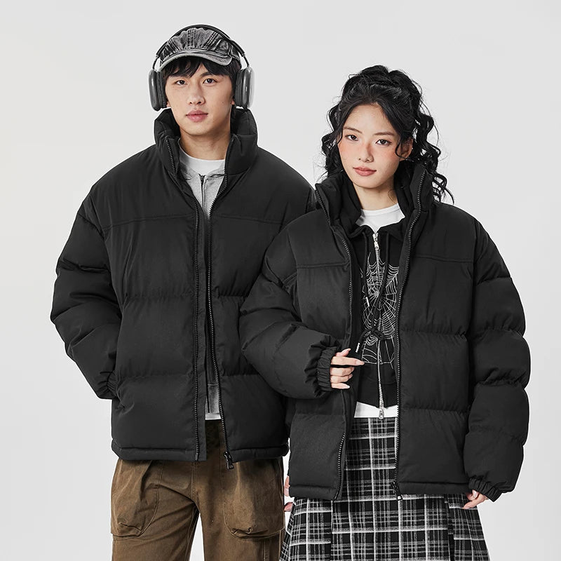 Warm Unisex Stand Collar Jacket Coats Outdoor Parka Cotton-Padded couple Pure Cotton loose High Quality brand winter clothing