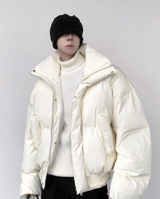 Trendy Turtleneck Cotton-Padded Jacket for Men – High-End Warm Winter Parka