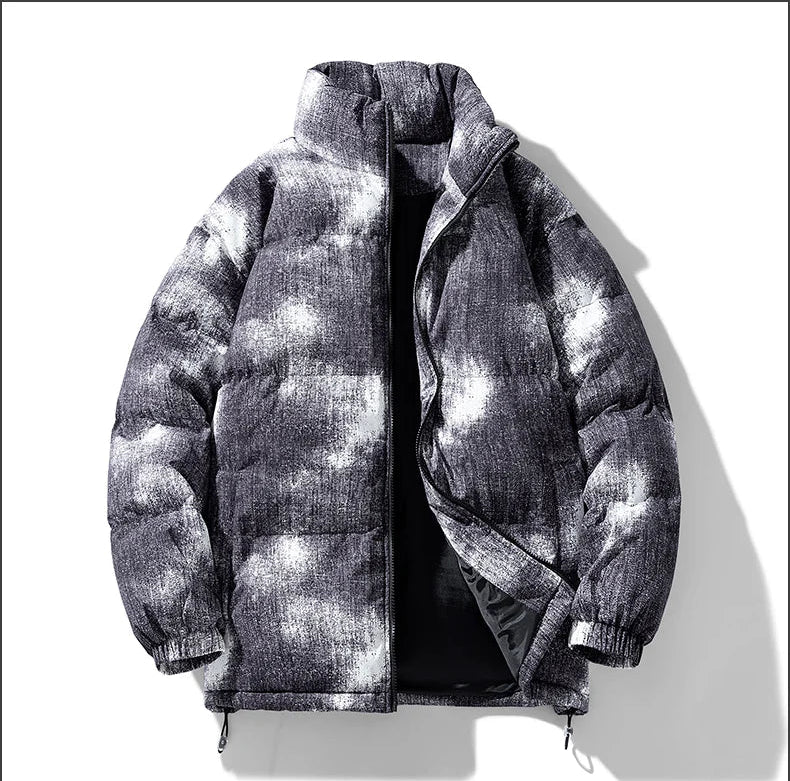 COMXZ Gradient Padded Jacket – Trendy Stand Collar Winter Coat for Men & Women