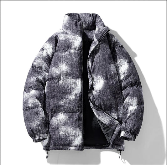 COMXZ Gradient Padded Jacket – Trendy Stand Collar Winter Coat for Men & Women