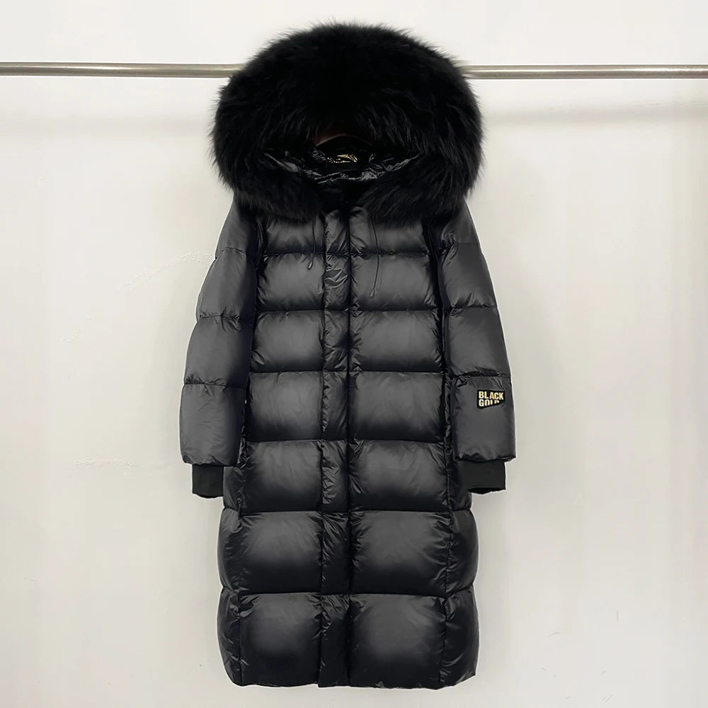 Reality Raccoon Fur Coat – New Winter Over The Knee Puffer Jacket for Women