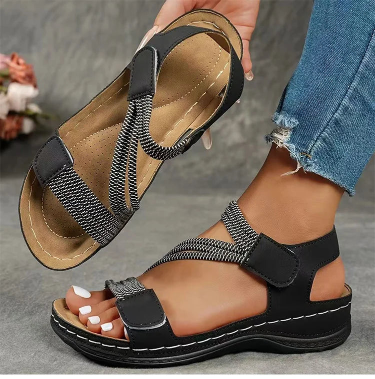 Women's Summer Wedge Sandals – Retro Open Toe Outdoor Footwear