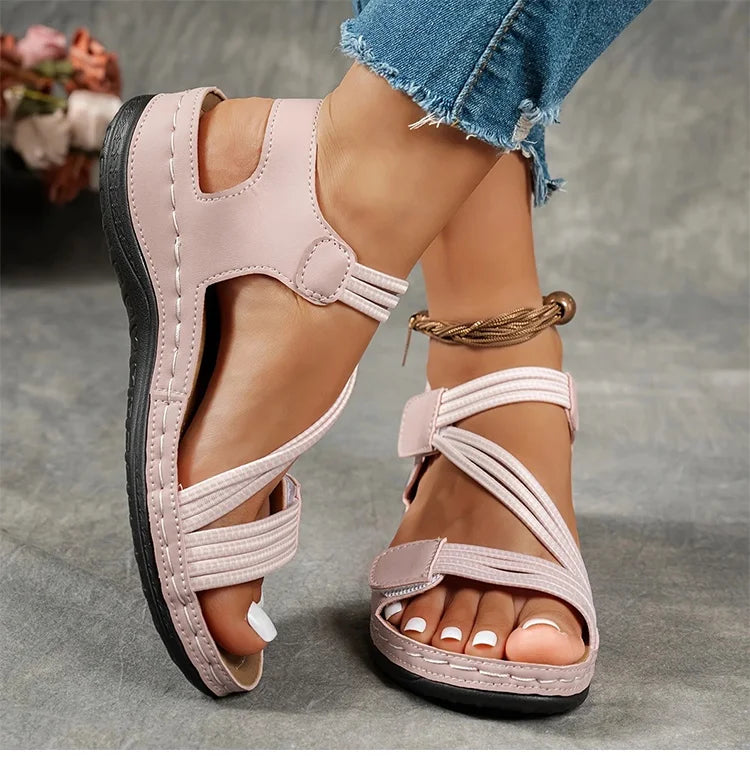 Women's Summer Wedge Sandals – Retro Open Toe Outdoor Footwear