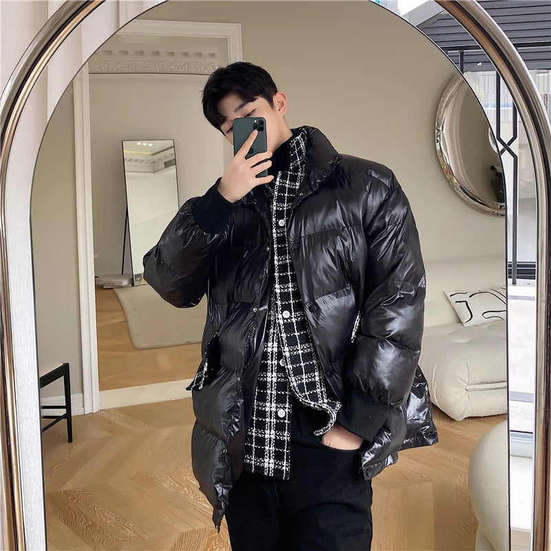 Male Handsome Down Jacket – Chic Two-Piece Winter Coat for Men