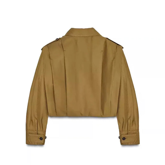 Street Women's Short Trench Coats Loose Lapel Single Breasted Long Sleeve Pleated Female Coat 2025 Spring Autumn Lady Outwear