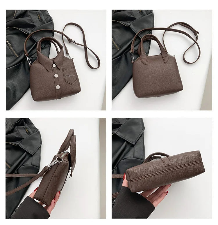 PU Square Compact Shoulder & Crossbody Bag