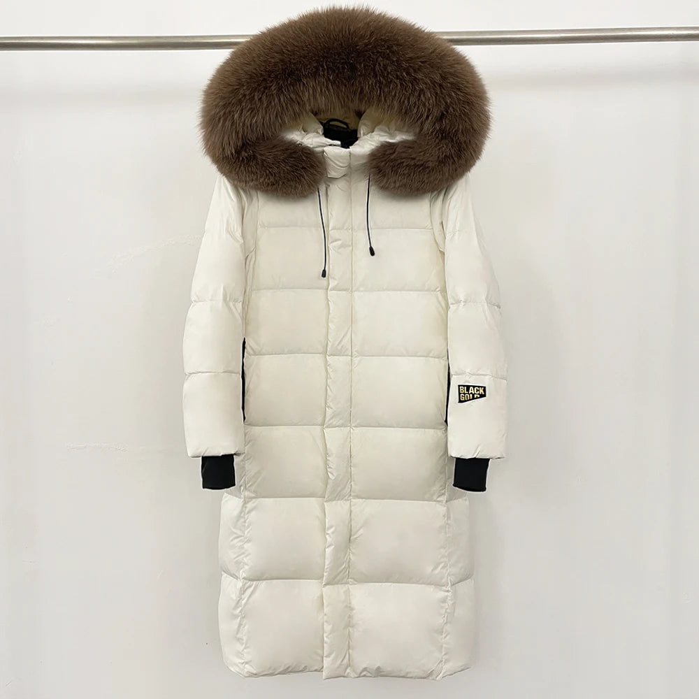 Reality Raccoon Fur Coat – New Winter Over The Knee Puffer Jacket for Women