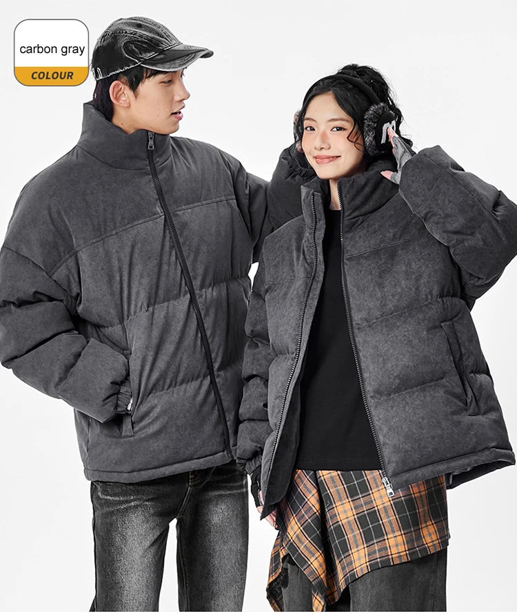 Warm Unisex Stand Collar Jacket Coats Outdoor Parka Cotton-Padded couple Pure Cotton loose High Quality brand winter clothing