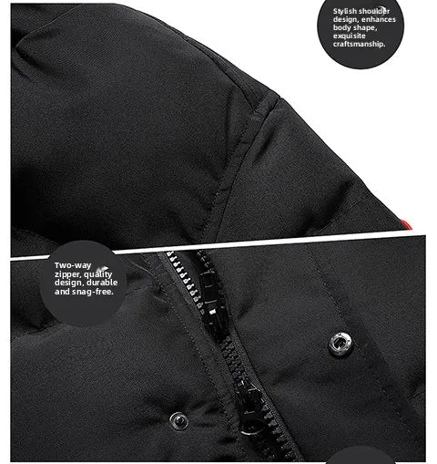 Men’s Down Cotton Jacket – Mid-Length Winter Coat
