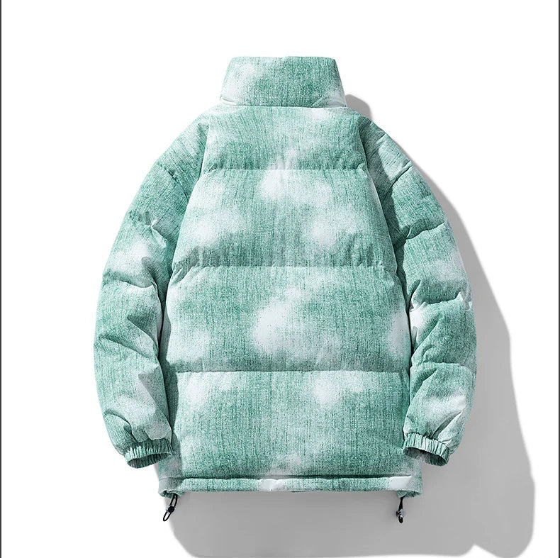 COMXZ Gradient Padded Jacket – Trendy Stand Collar Winter Coat for Men & Women