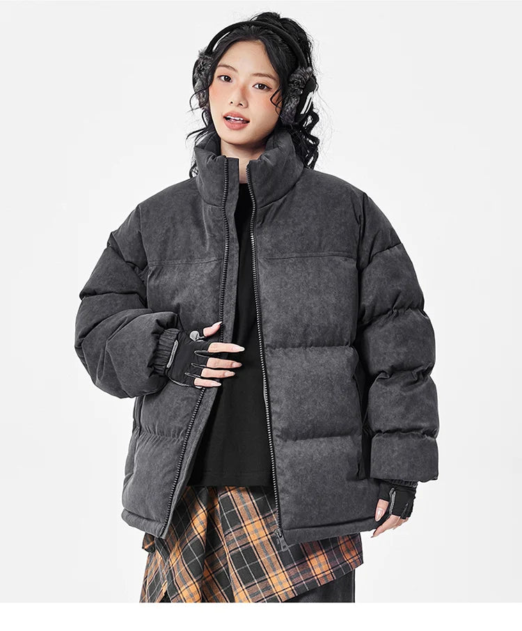 Warm Unisex Stand Collar Jacket Coats Outdoor Parka Cotton-Padded couple Pure Cotton loose High Quality brand winter clothing