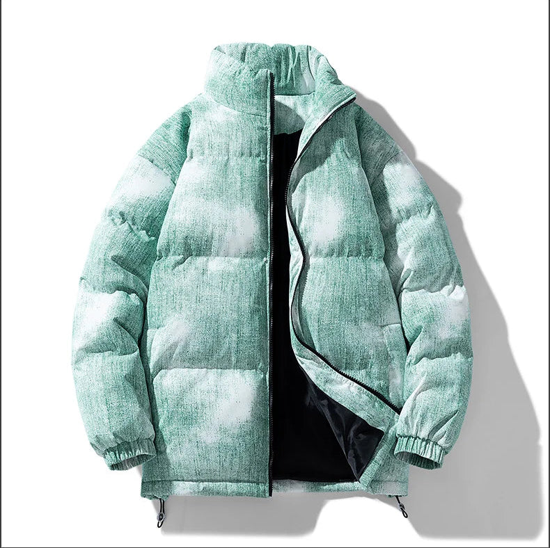 COMXZ Gradient Padded Jacket – Trendy Stand Collar Winter Coat for Men & Women