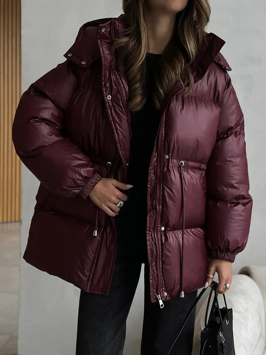 2025 New Fashion Warm Padded Jacket Women Winter Parkas Long Sleeve Hooded Bread Cotton Clothes Female Thick Jacket Outerwear