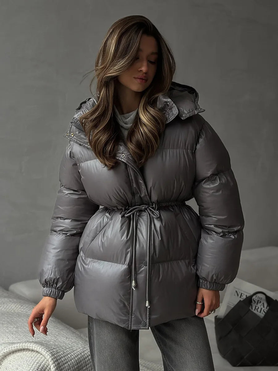 2025 New Fashion Warm Padded Jacket Women Winter Parkas Long Sleeve Hooded Bread Cotton Clothes Female Thick Jacket Outerwear