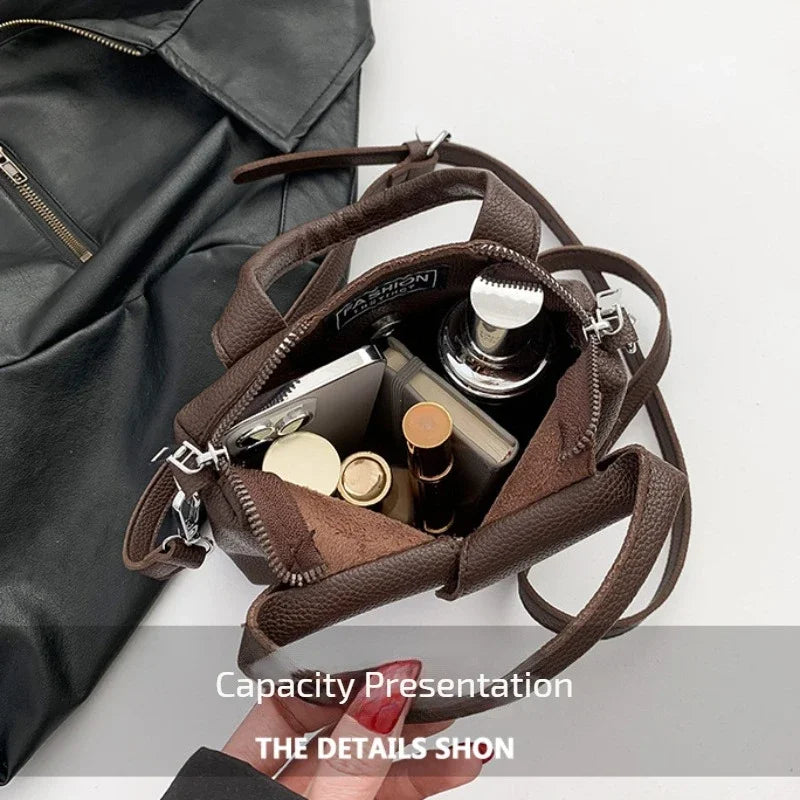 PU Square Compact Shoulder & Crossbody Bag