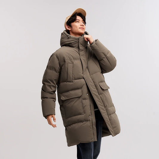Jacket Men Thick Outerwear Long Length Winter Clothing
