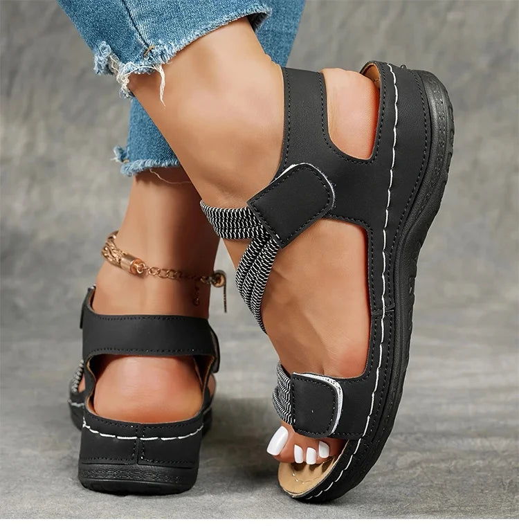 Women's Summer Wedge Sandals – Retro Open Toe Outdoor Footwear