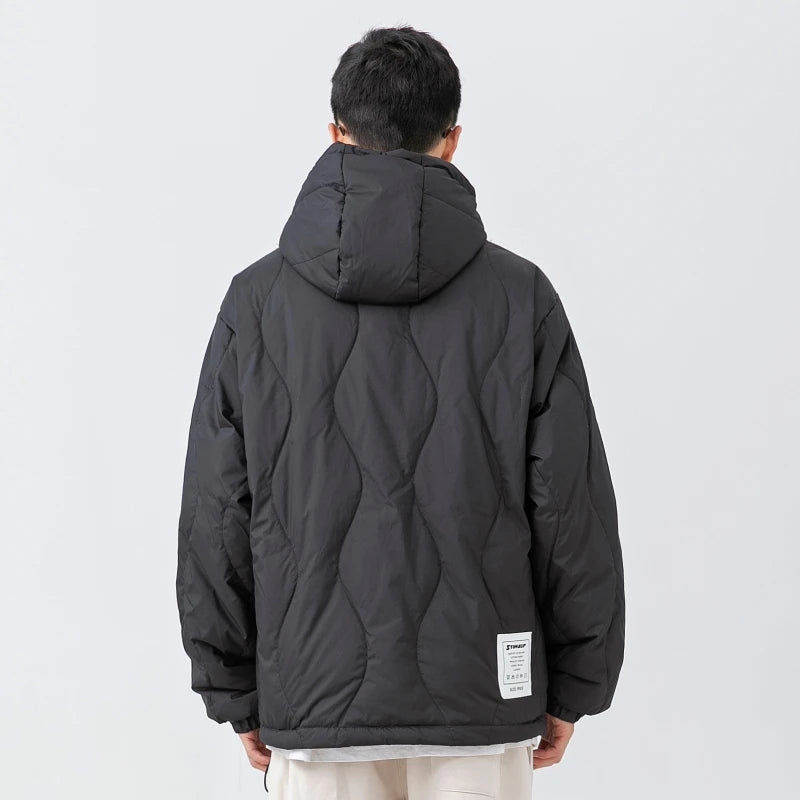 Down Jackets Unisex Winter Casual Jacket Coat Windproof Oversized Hip Hop Streetwear Black Waterproof Jackets