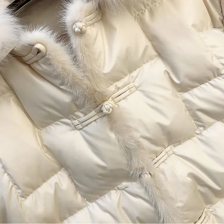 Winter Lightweight Fur Collar Short Down Jacket – Women