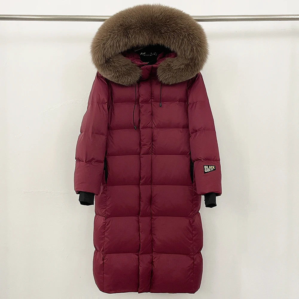 Reality Raccoon Fur Coat – New Winter Over The Knee Puffer Jacket for Women