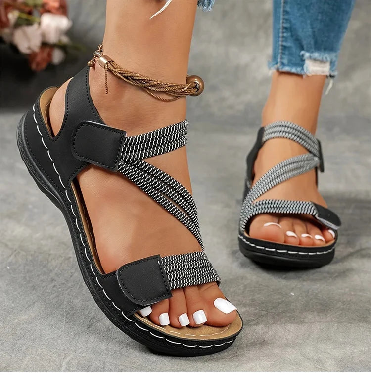 Women's Summer Wedge Sandals – Retro Open Toe Outdoor Footwear