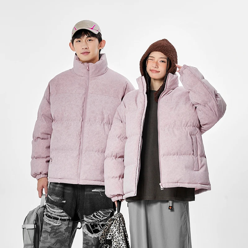 Warm Unisex Stand Collar Jacket Coats Outdoor Parka Cotton-Padded couple Pure Cotton loose High Quality brand winter clothing