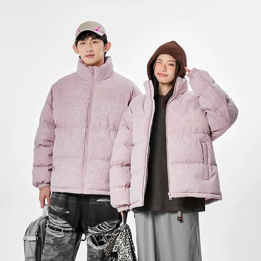 Warm Unisex Stand Collar Jacket Coats Outdoor Parka Cotton-Padded couple Pure Cotton loose High Quality brand winter clothing