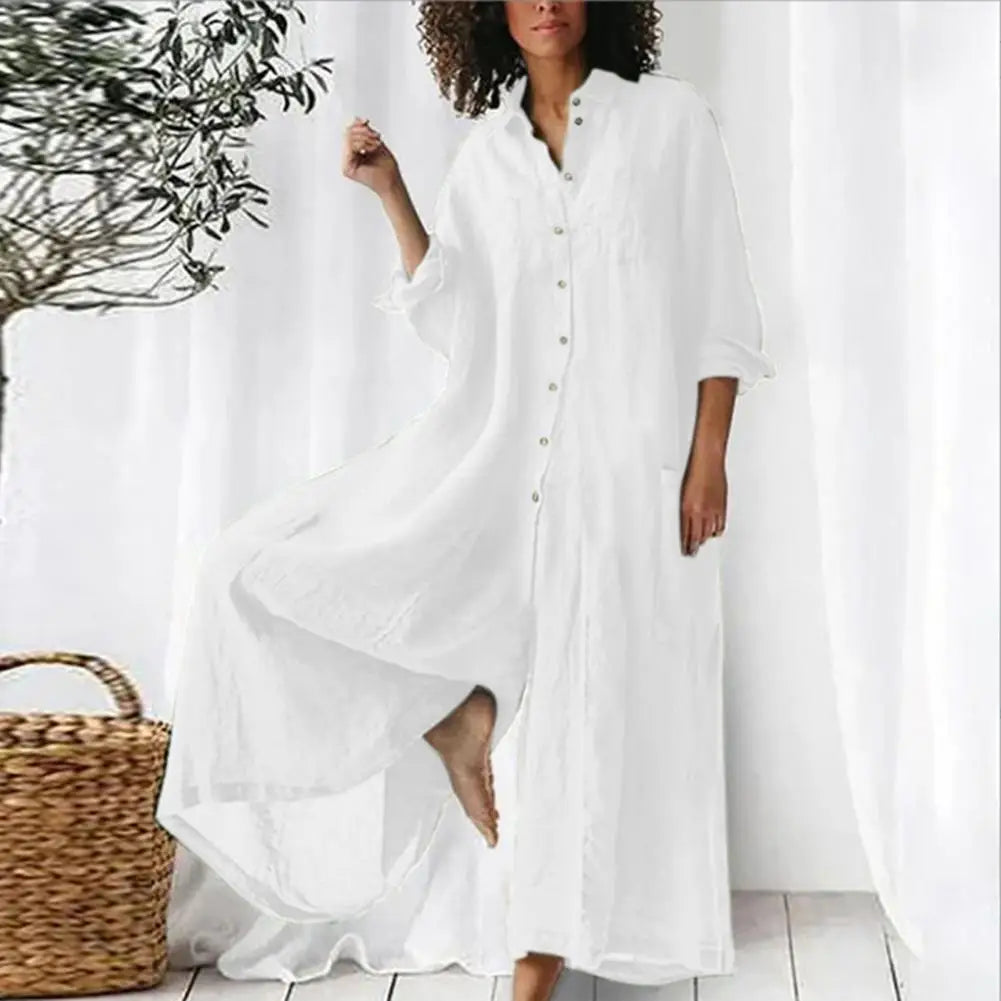Women’s Cotton Linen Jumpsuit – Oversized Vintage Summer Playsuit