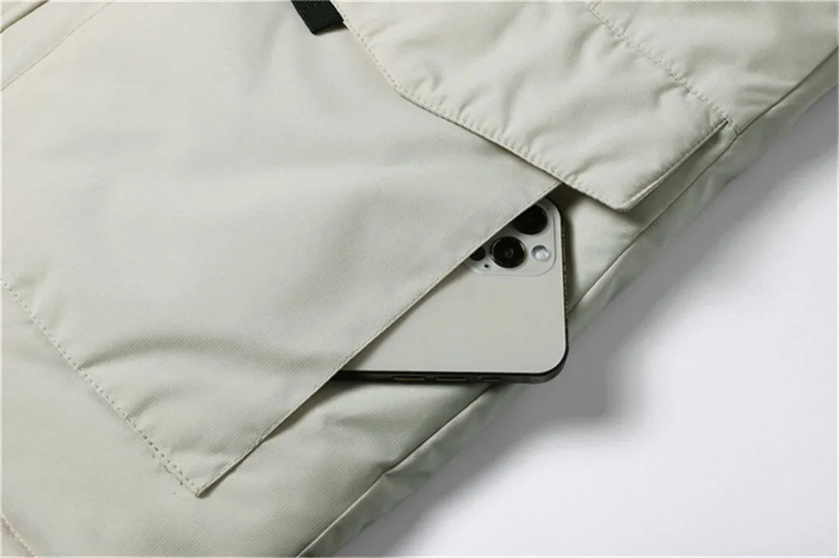 New Winter Men’s Hooded Down Jacket with Fur Collar