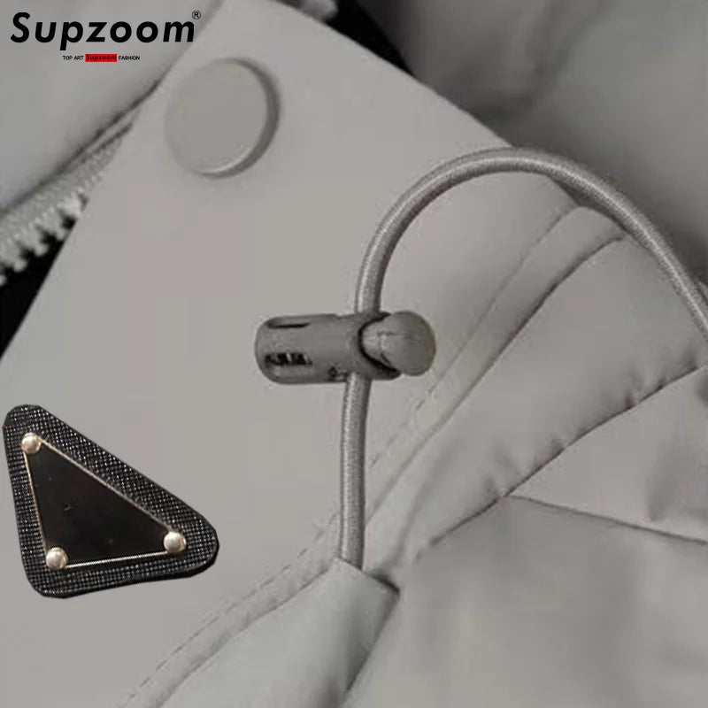 Splice Thickened Winter Triangle Marker Hooded Warm Casual Winter Down Jackets Men