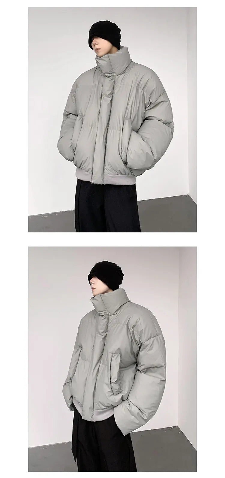 Trendy Turtleneck Cotton-Padded Jacket for Men – High-End Warm Winter Parka