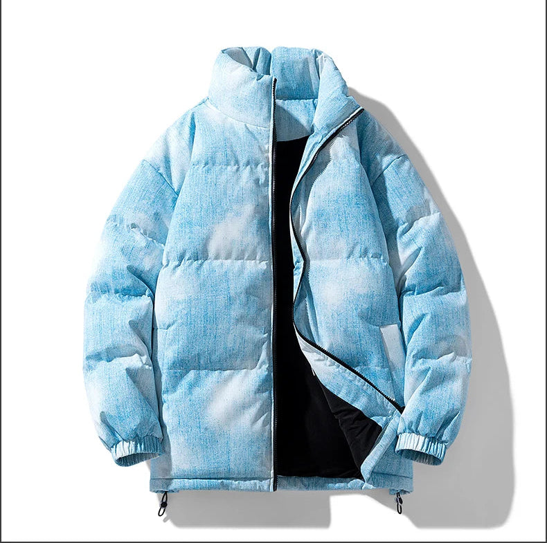 COMXZ Gradient Padded Jacket – Trendy Stand Collar Winter Coat for Men & Women