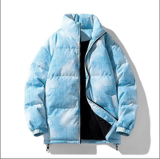 COMXZ Gradient Padded Jacket – Trendy Stand Collar Winter Coat for Men & Women