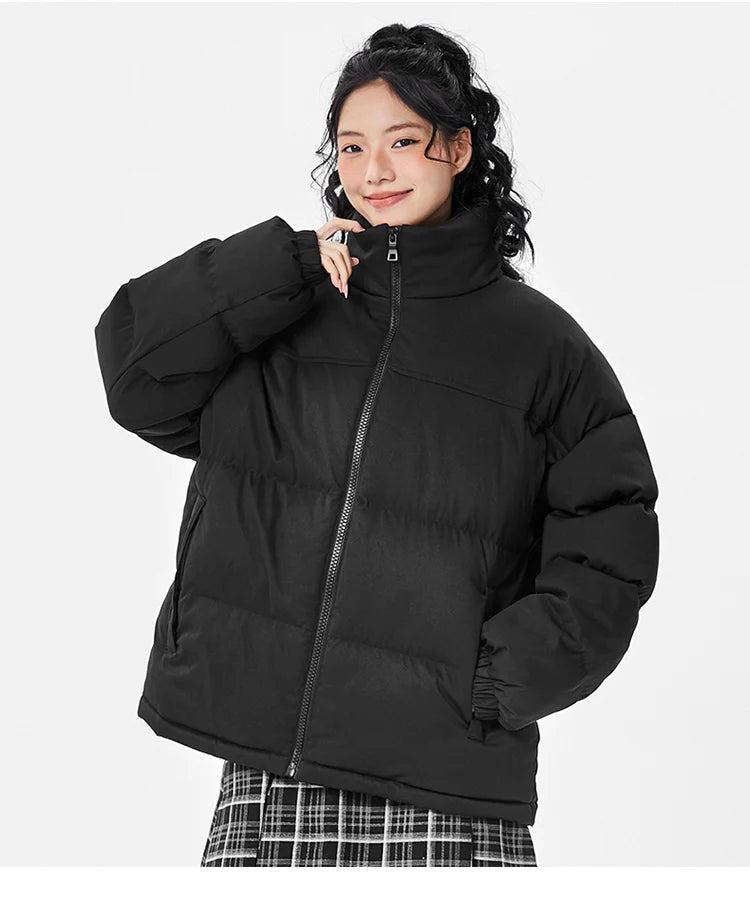 Warm Unisex Stand Collar Jacket Coats Outdoor Parka Cotton-Padded couple Pure Cotton loose High Quality brand winter clothing