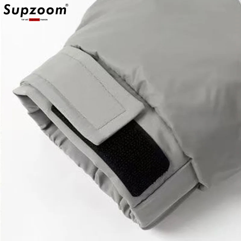 Splice Thickened Winter Triangle Marker Hooded Warm Casual Winter Down Jackets Men