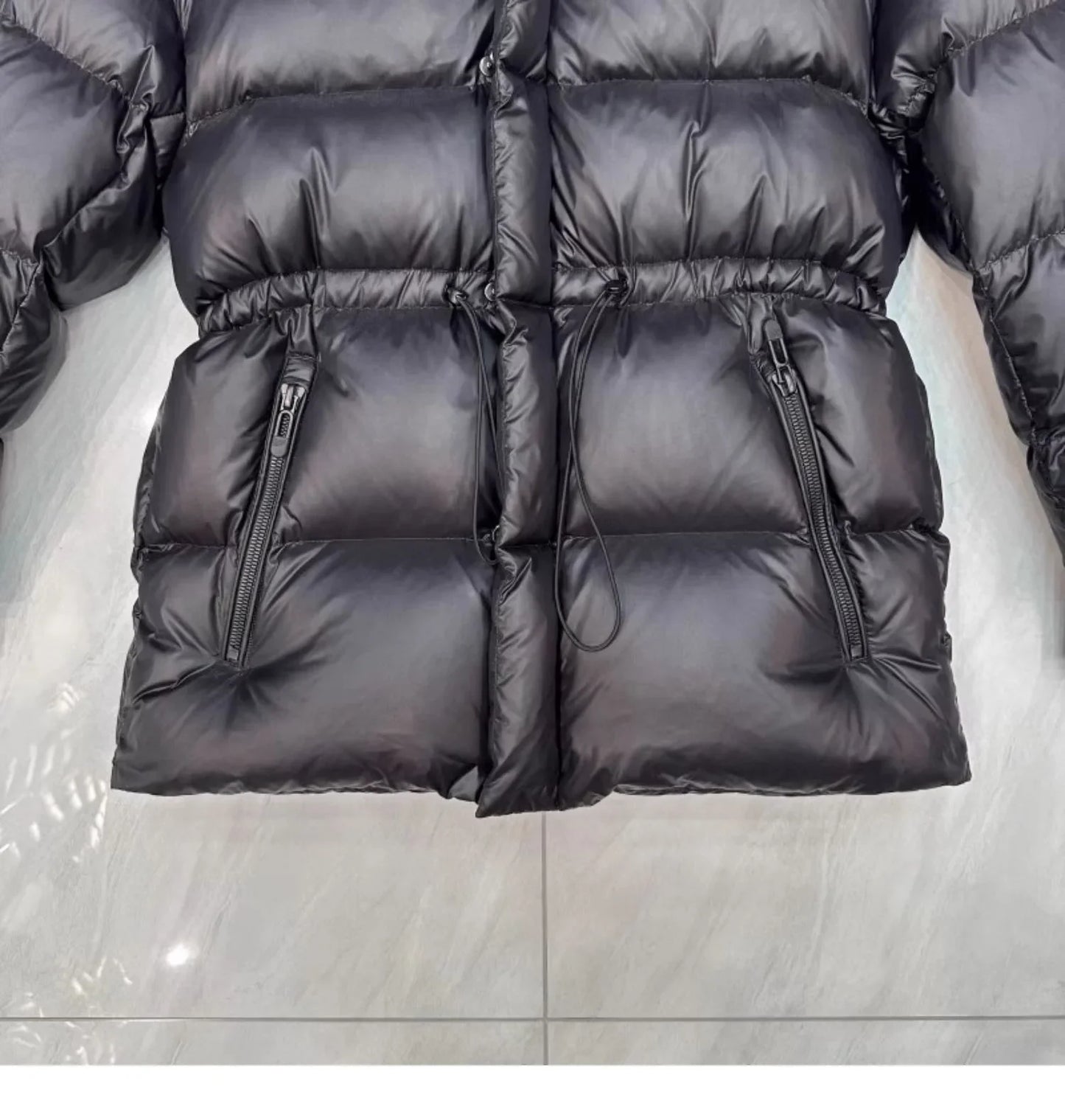 CXFS 2025 New Winter High Waisted 90% White Duck Down Coat Women Hooded Loose Thickened Warm Black Extreme Cold Puffer Jacket