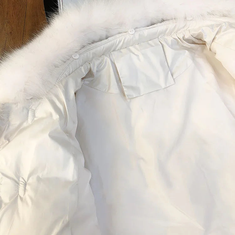 Winter Lightweight Fur Collar Short Down Jacket – Women