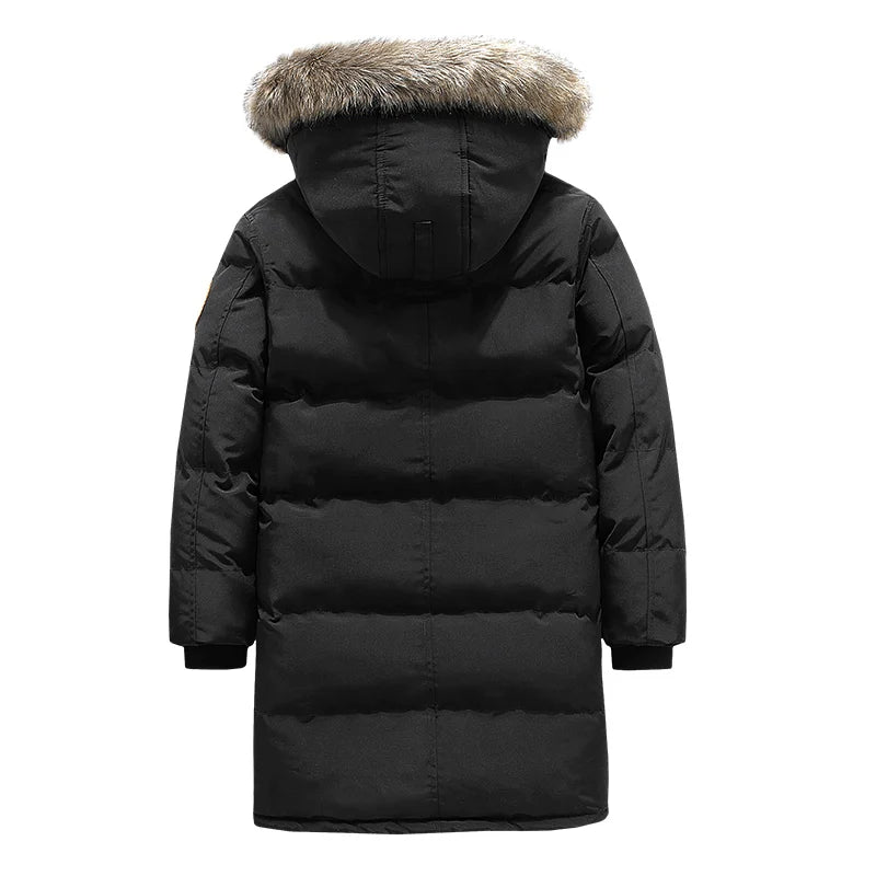 Men’s Down Cotton Jacket – Mid-Length Winter Coat